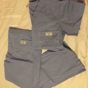 Blue Sky Scrubs Ceil Blue Shelby Top and Bottom