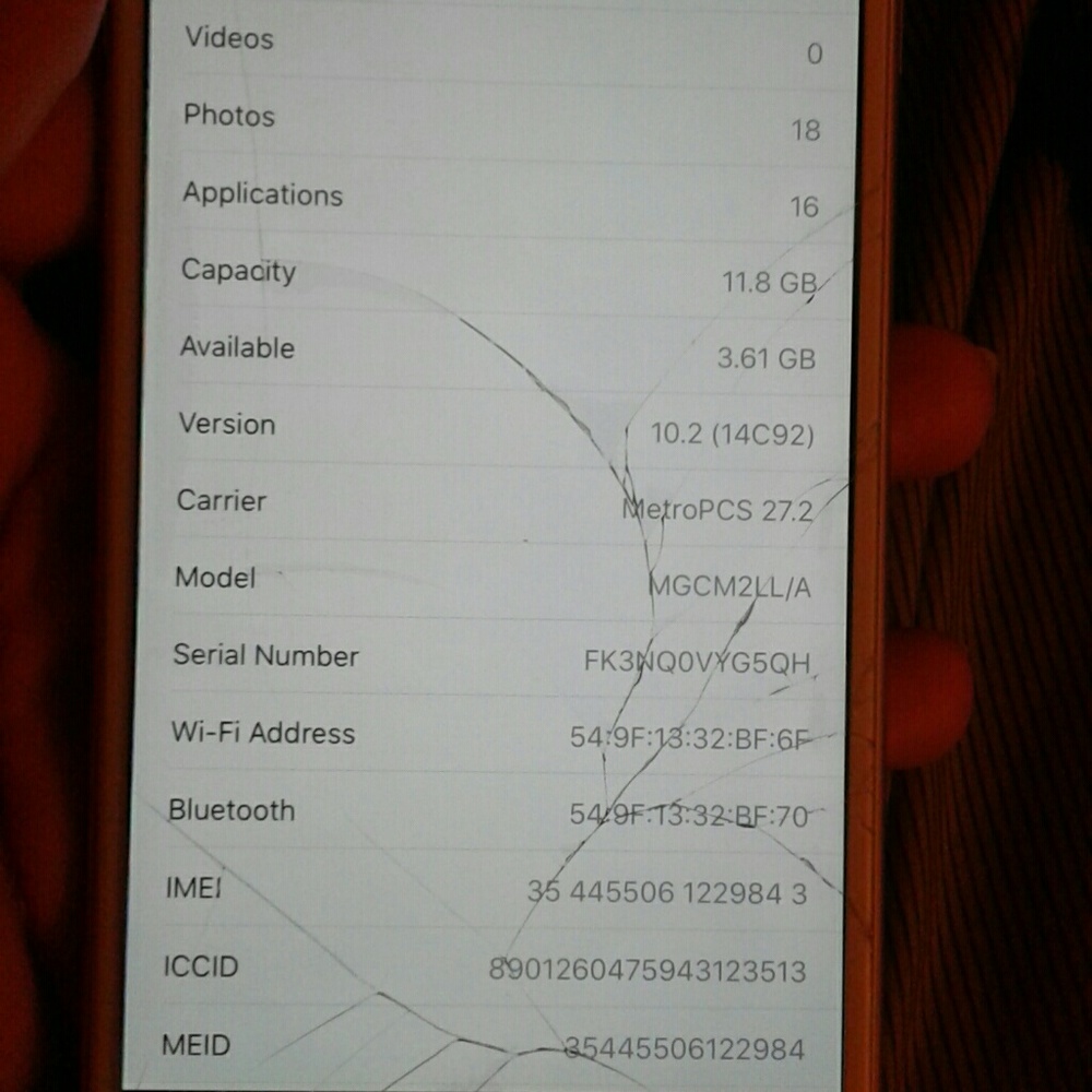 Gold iphone 6 plus 16 gigs