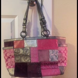 Coach patchwork signature print bag