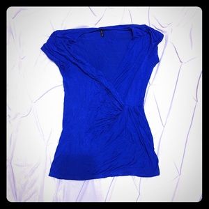 Royal blue sexy wrap top
