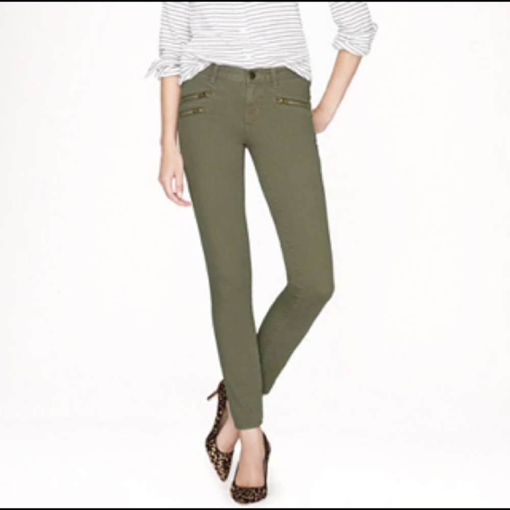 JCrew Garment dyed skinny sateen jean with zippers