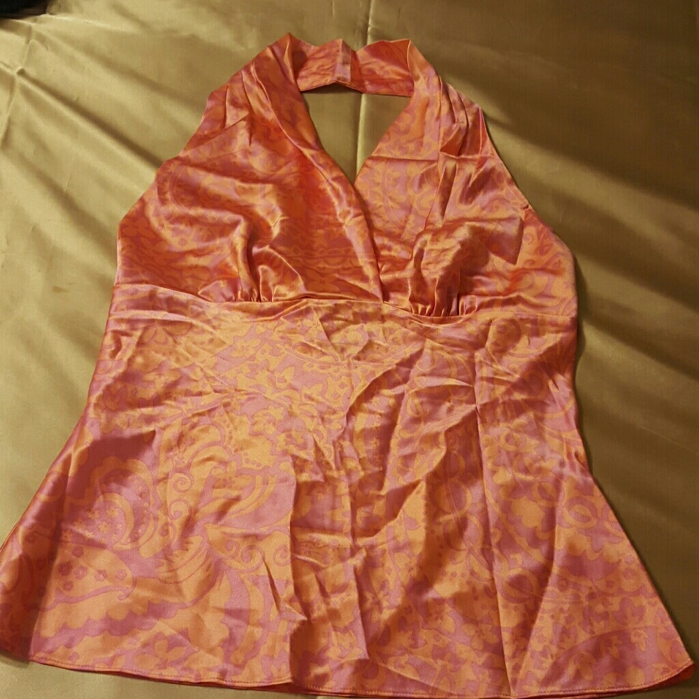 Express Orange and pink silk shirt size S