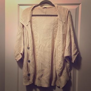 Free People Oversized Knit Hooded Sweater Free People Oversized Knit Hooded Sweater