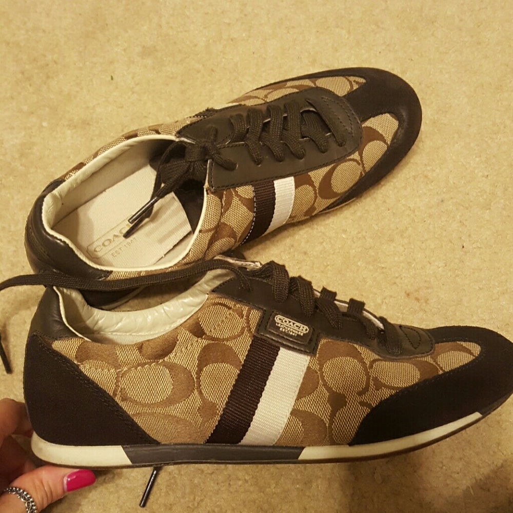 COACH brown tennis shoes