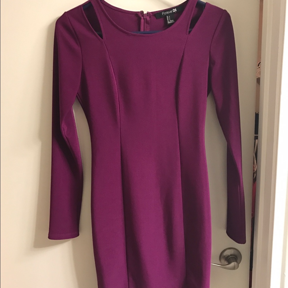 Long sleeve purple dress