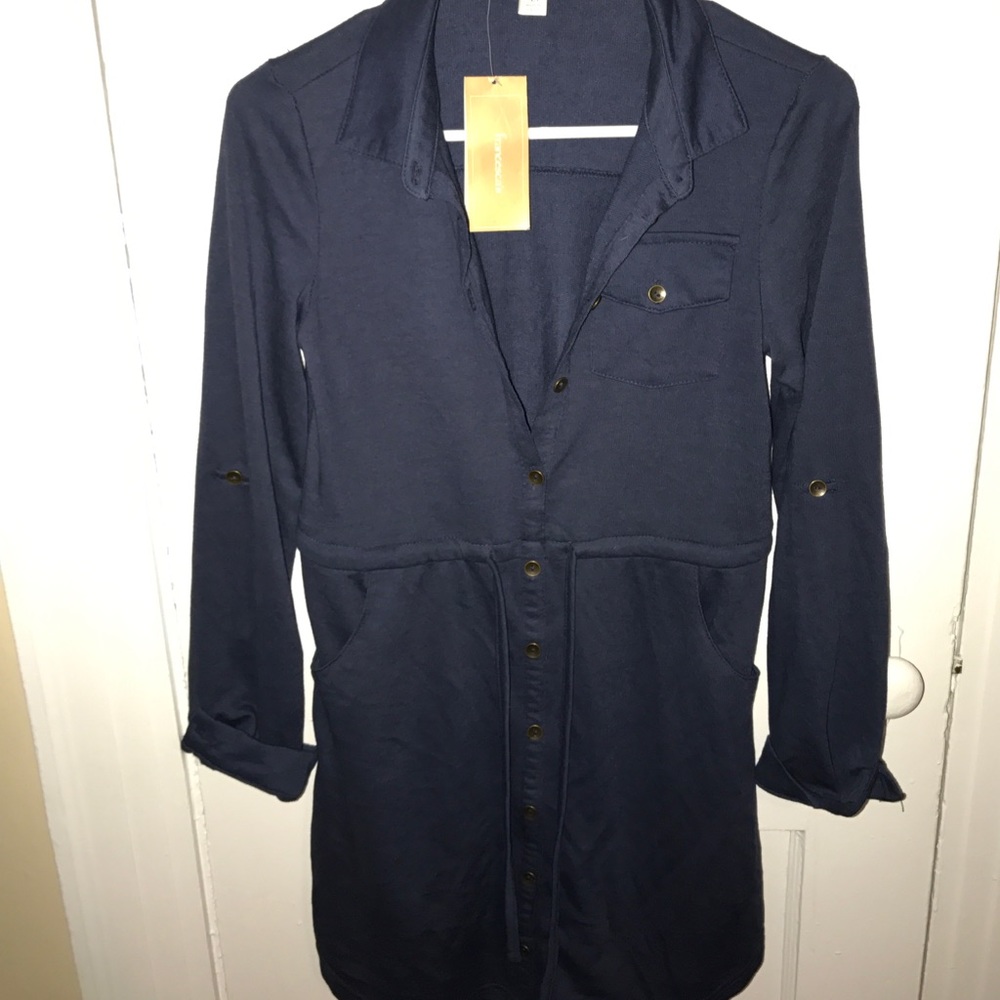 NWT collared navy dress