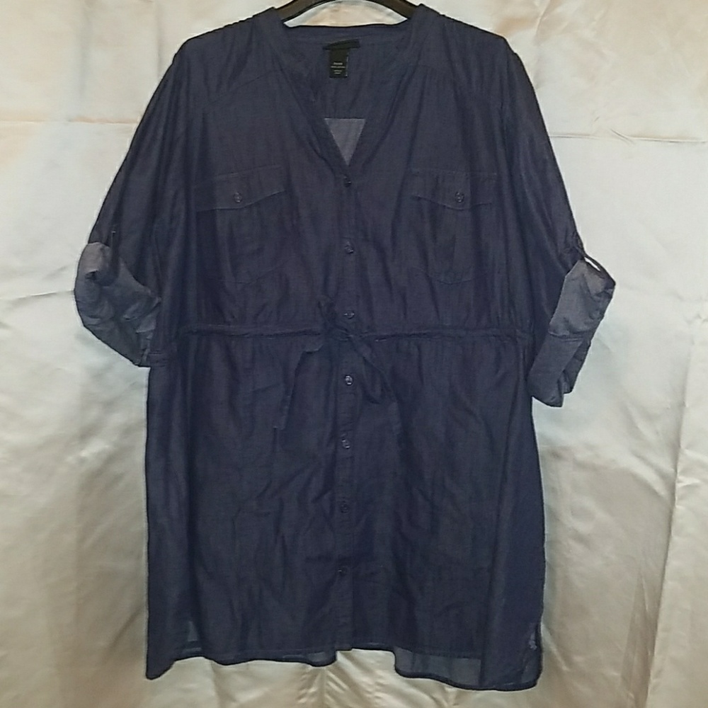 Lane Bryant Denim Drawstring Tunic Sz..26/28