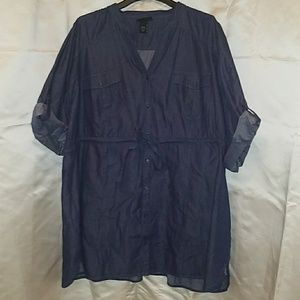 Lane Bryant Denim Drawstring Tunic Sz..26/28
