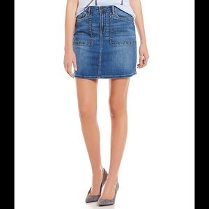 Calvin Klein Studded Denim Mini Skirt Size 30"