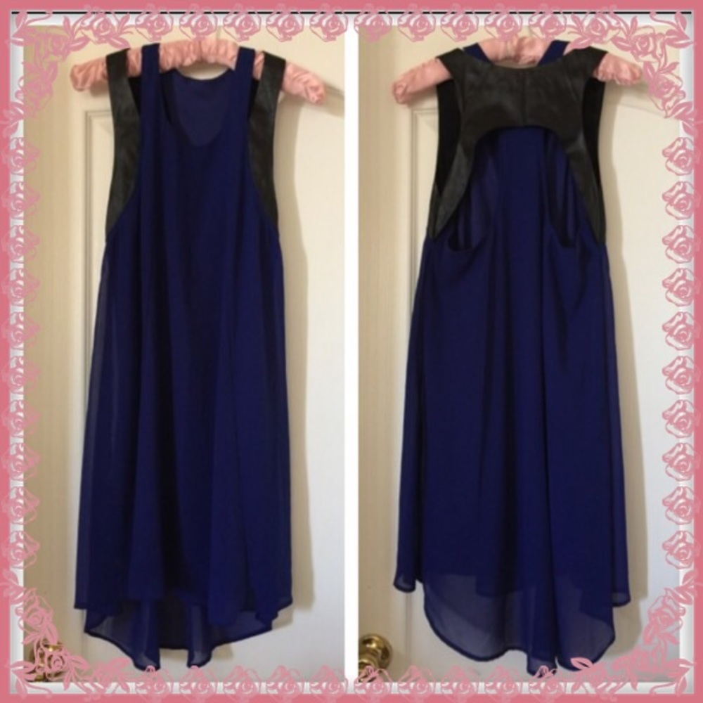 🌟LUSH Blue w/faux leather dress🌟