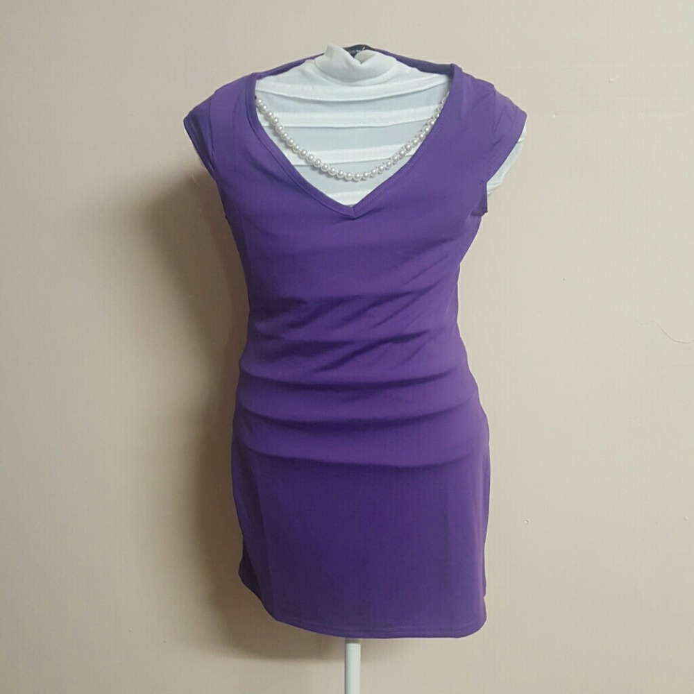 Purple long blouse/mini dress