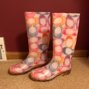 Coach Multicolor Rain Boots ✨ Size 7