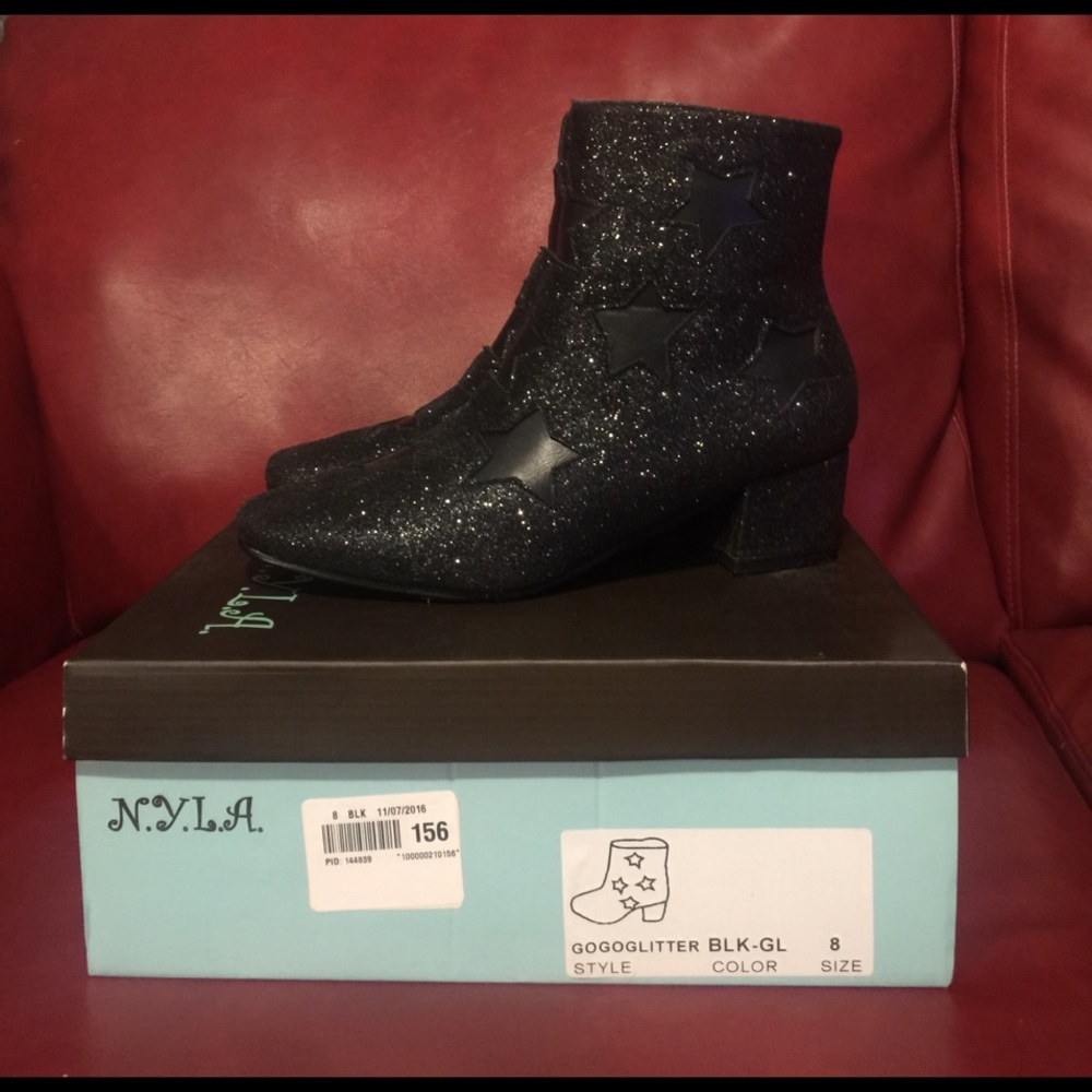 N.Y.L.A GOGOGLITTER Starry Glitter Ankle Boots 8