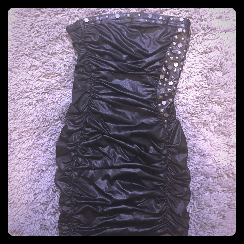 Black Studded Tube Top Dress