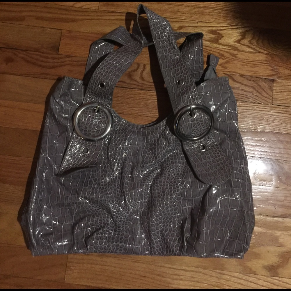 Gray Croc handbag
