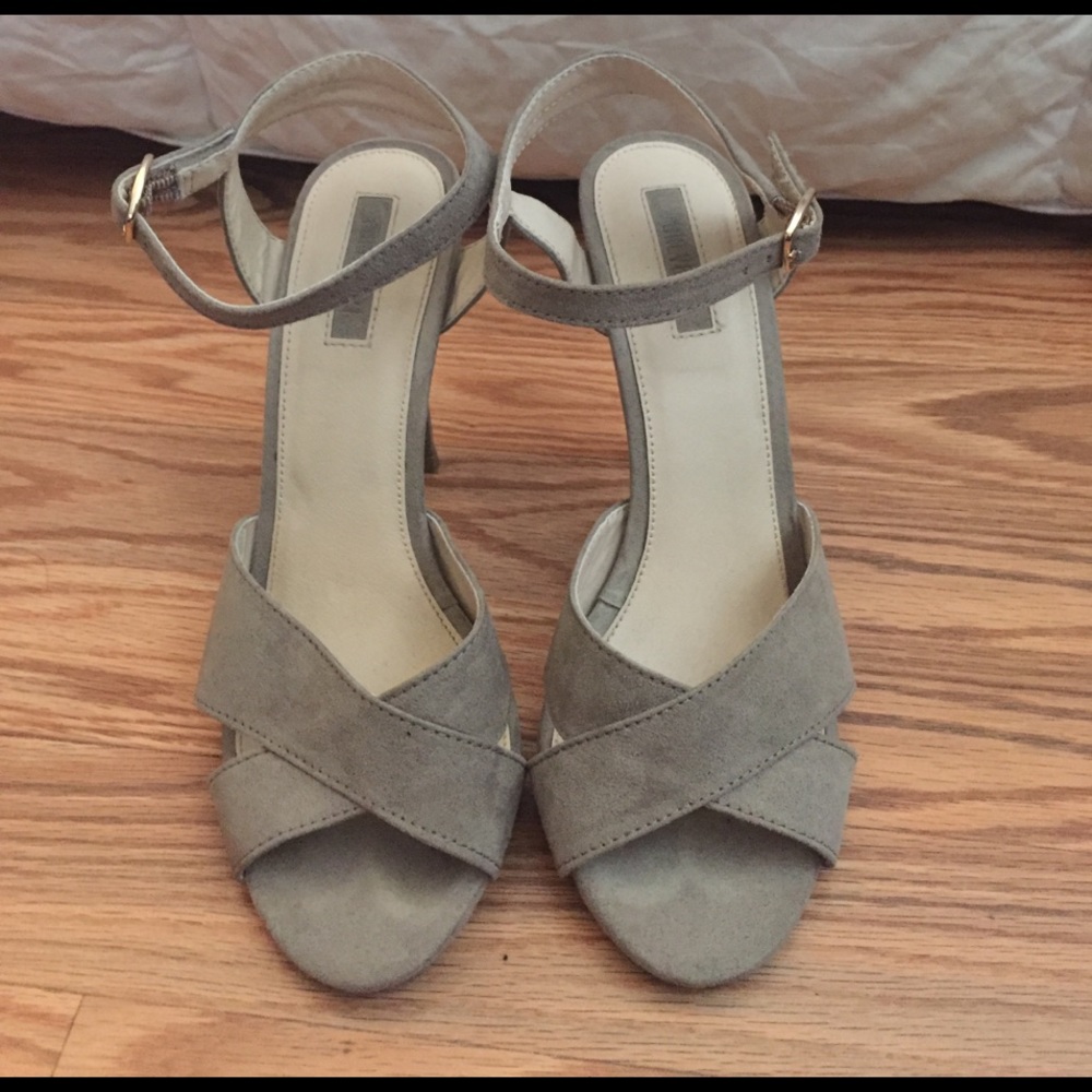 3 inch heel Grey/Taupe Sandal Heels