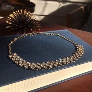 J. Crew Crystal & Gold Statement Necklace