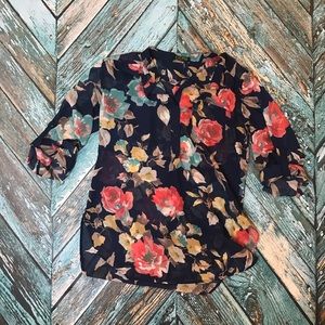 Sheer Floral Blouse