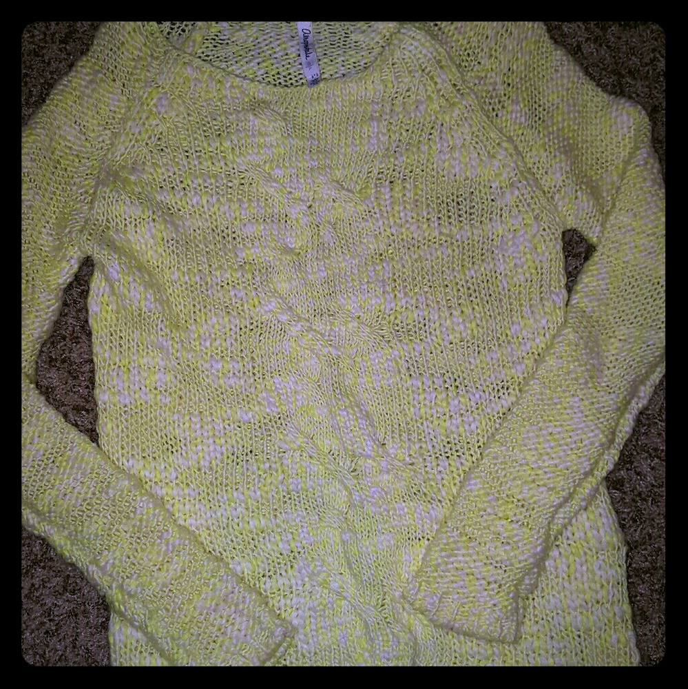 Cable knit sweater.