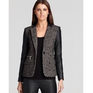 Michael Kors Tweed Blazer w/ faux leather sleeves