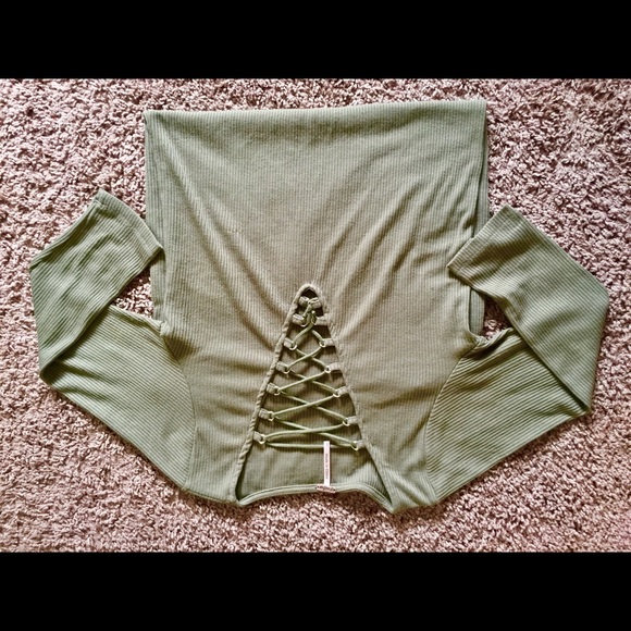 Olive green lace up mini - Picture 2 of 2