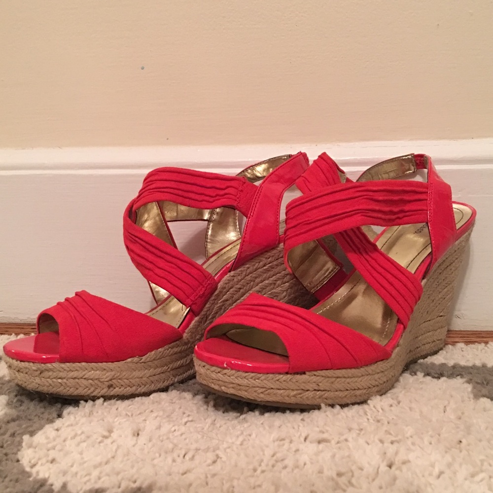 Red Style & Co Wedge Sandals