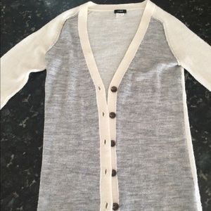JCREW grey/cream cardigan