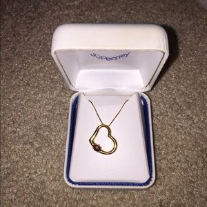 10k Gold Ladybug Heart Necklace