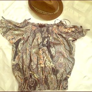 Zara off shoulder paisley top summer hotness ❤️