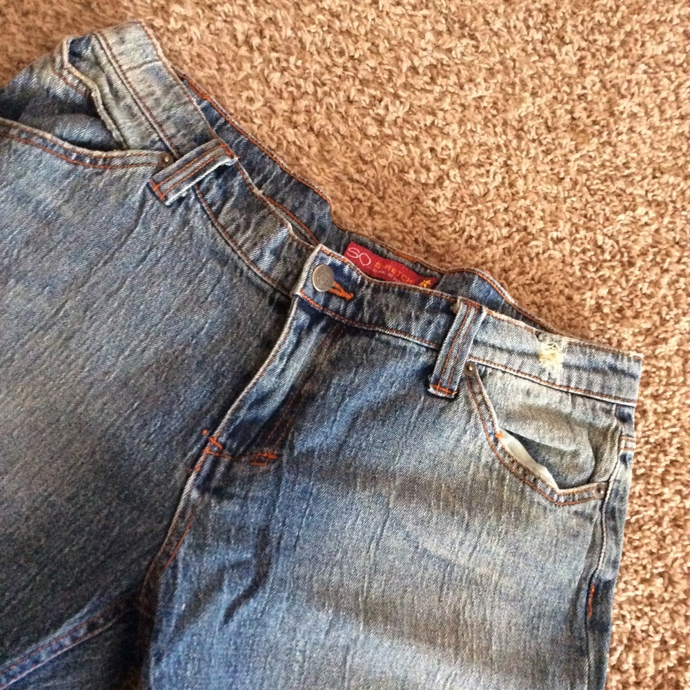 SO distressed stretch jeans