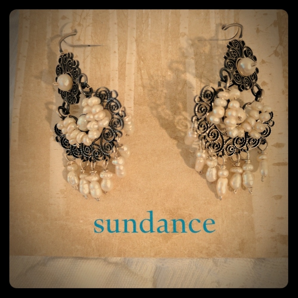 Beautiful, handmade mother of pearl earrings.