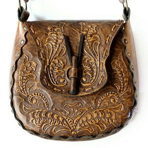 Vintage leather tooled bag