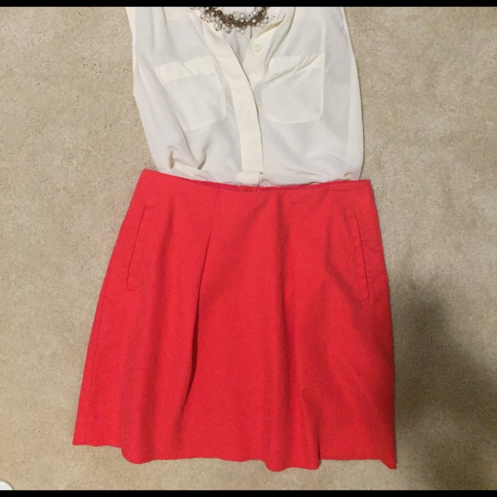 Bright red J. Crew skirt