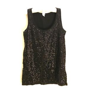 J. Crew black sequin tank