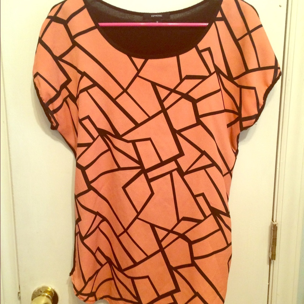 Peach Abstract Top
