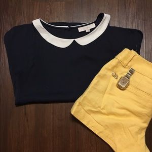 LOFT Tops - Navy and white Peter Pan collar shell LOFT Tops - Navy and white Peter Pan collar shell