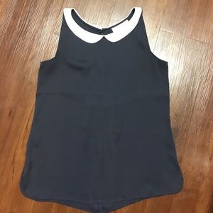 LOFT Tops - Navy and white Peter Pan collar shell LOFT Tops - Navy and white Peter Pan collar shell