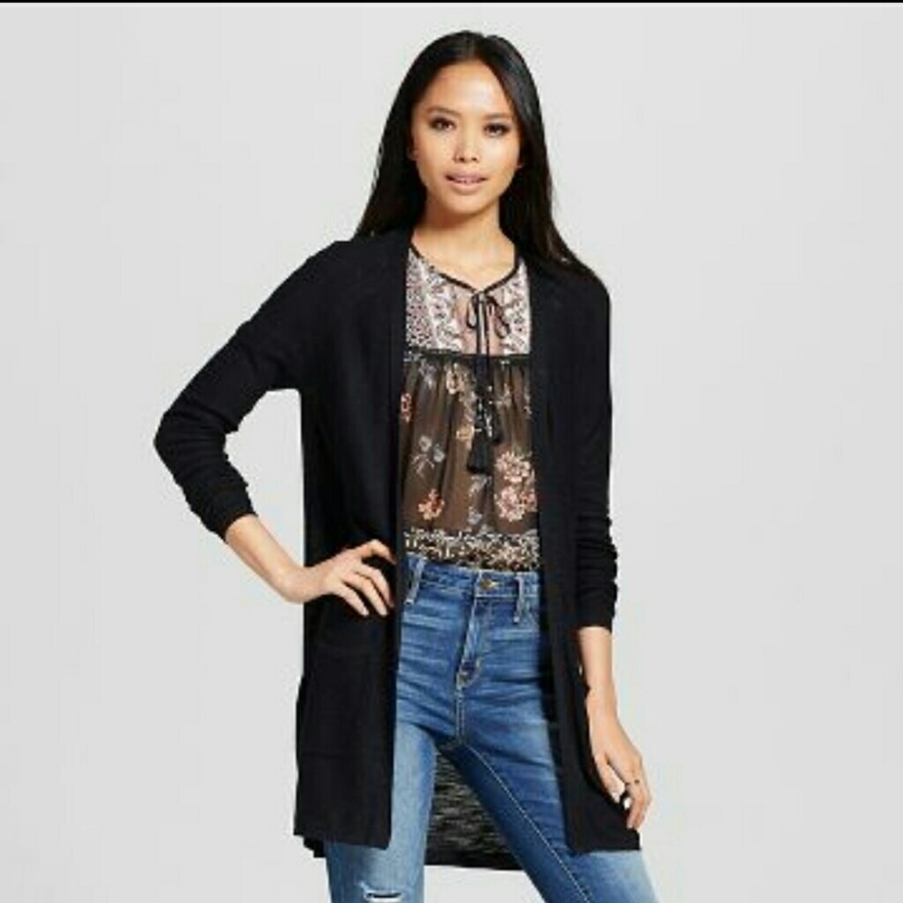 Long mossimo lightweight cardigan with hood