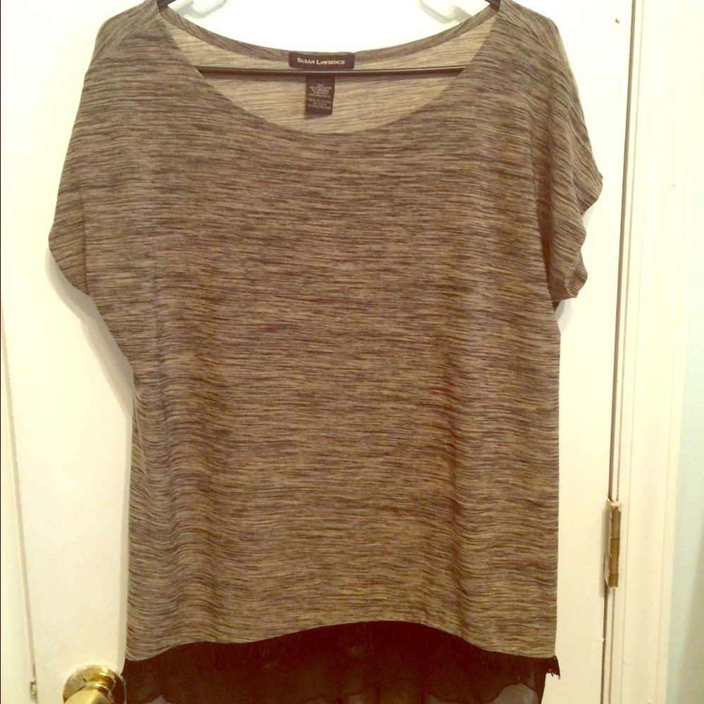 Olive Green and Black Top