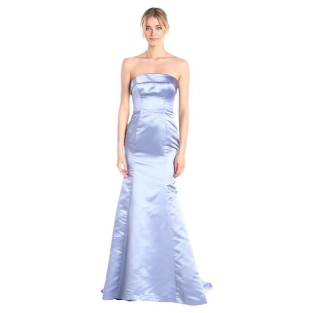 Adrianna Papell Satin strapless mermaid gown