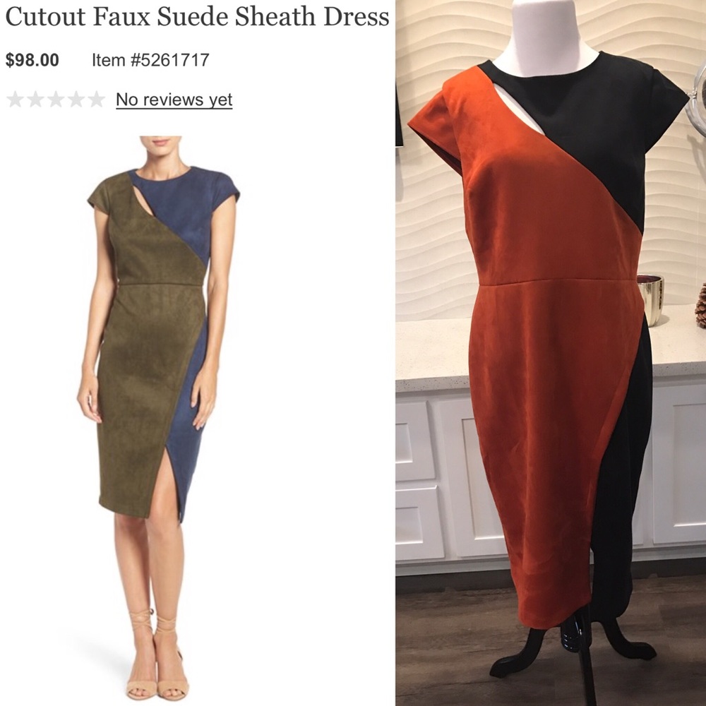 New beige by eci color block dress