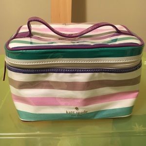 Kate spade striped makeup bag