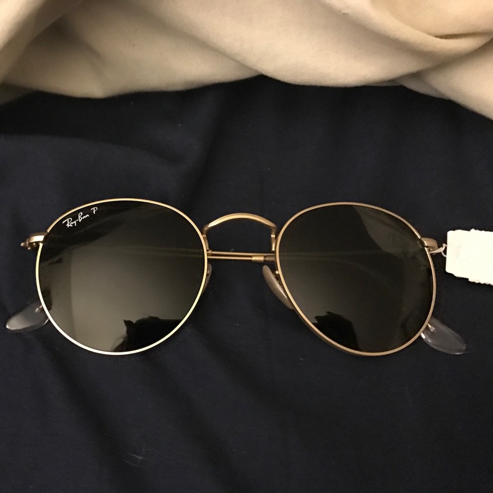 Rayban round gold