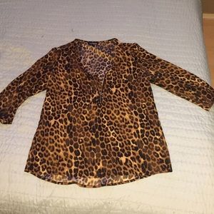 Express silky leopard top