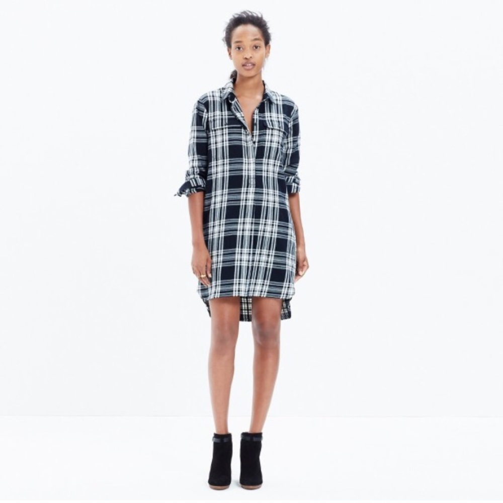 Madewell flannel shirt dress