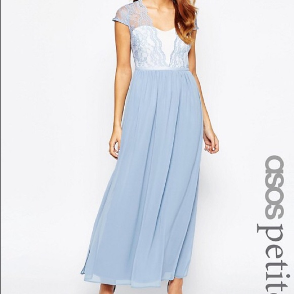 BRAND NEW ASOS petite scalloped lace Maxi dress