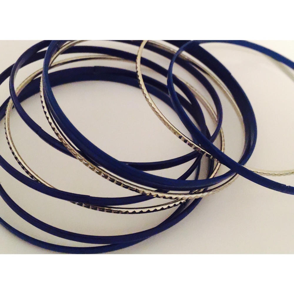 Enamel & Silver Bangles