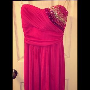 Bedazzled Pink High-Low Dress