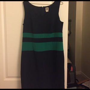 Navy and green Anne Klein Dress