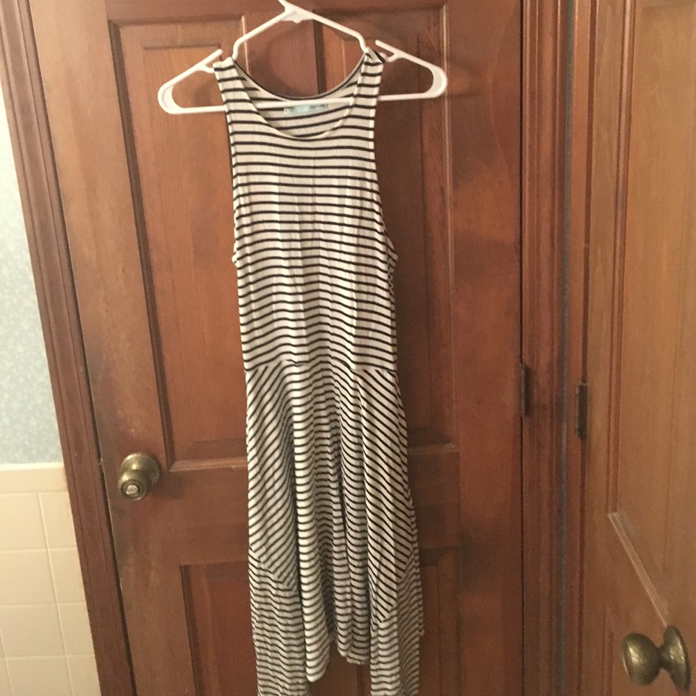 Blue & white stripes dress with pockets!